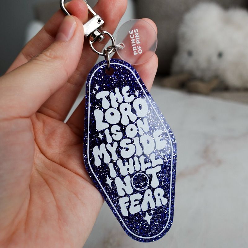 Psalm 118:6 (Blue Glitter) Declaration Keychain