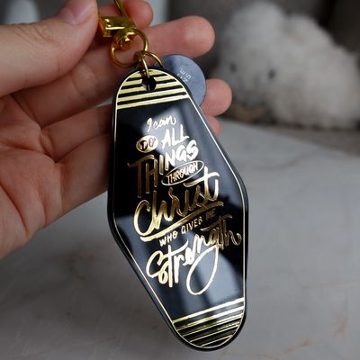 Philippians 4:13 (Gold) Declaration Keychain