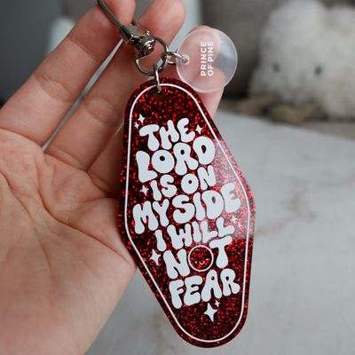Psalm 118:6 (Red Glitter) Declaration Keychain