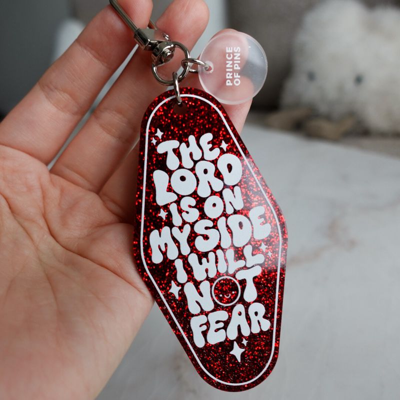 Psalm 118:6 (Red Glitter) Declaration Keychain