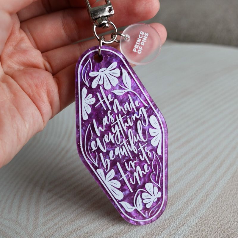 Ecclesiastes 3:11 (Royal Amethyst) Declaration Keychain