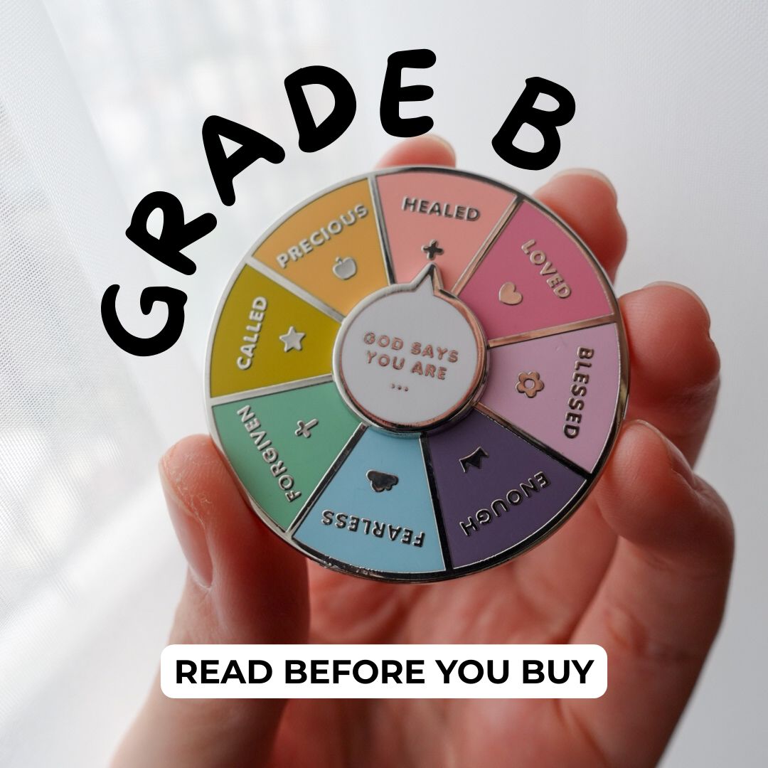 &quot;GOD SAYS YOU ARE&quot; Spinning Enamel Pin (Grade B)