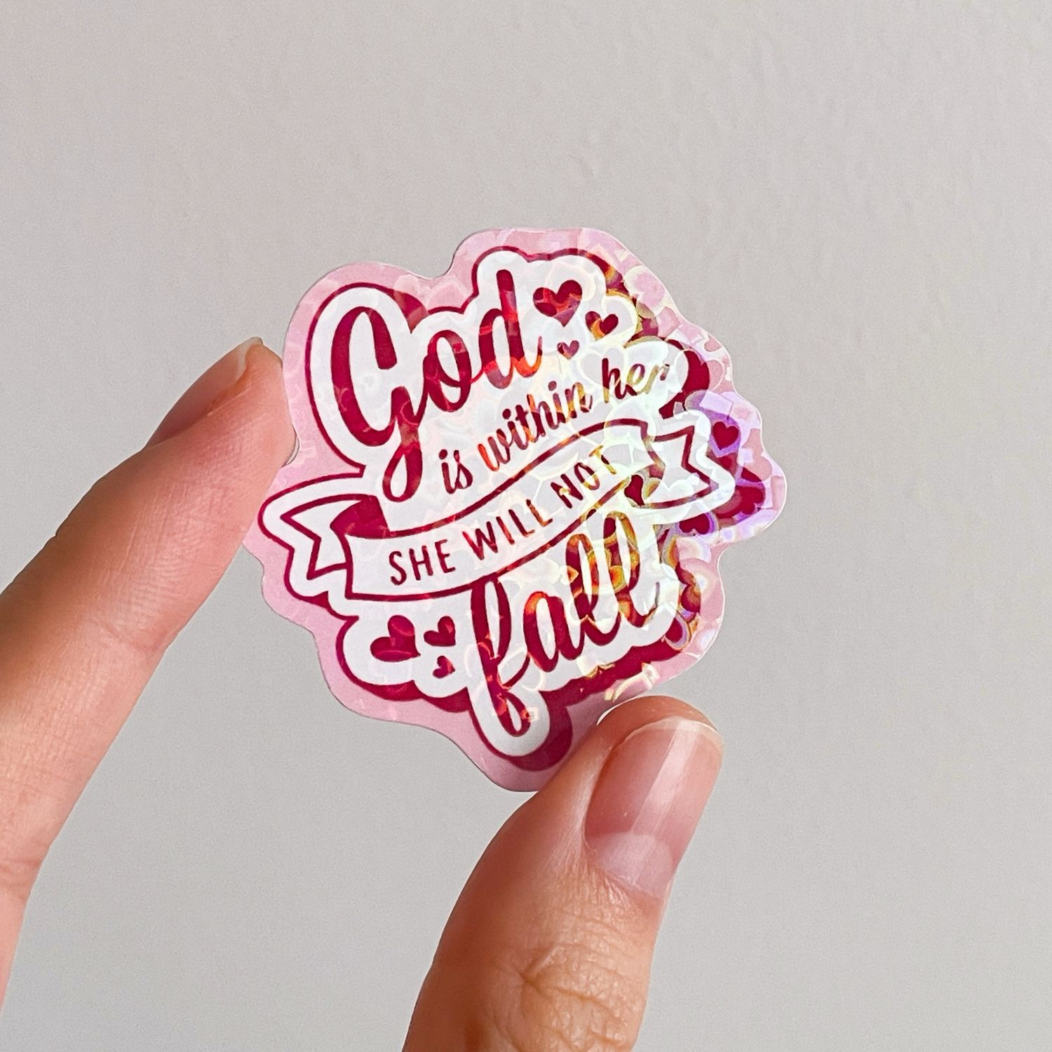 Psalm 46:5 (God is within her) Holographic Sticker
