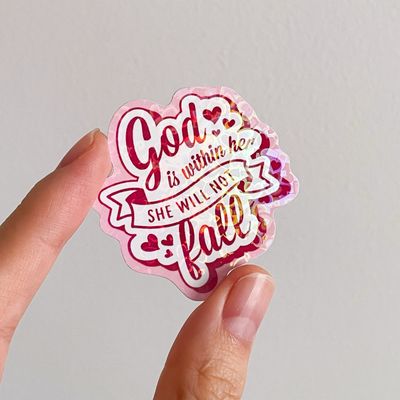 Psalm 46:5 (God is within her) Holographic Sticker