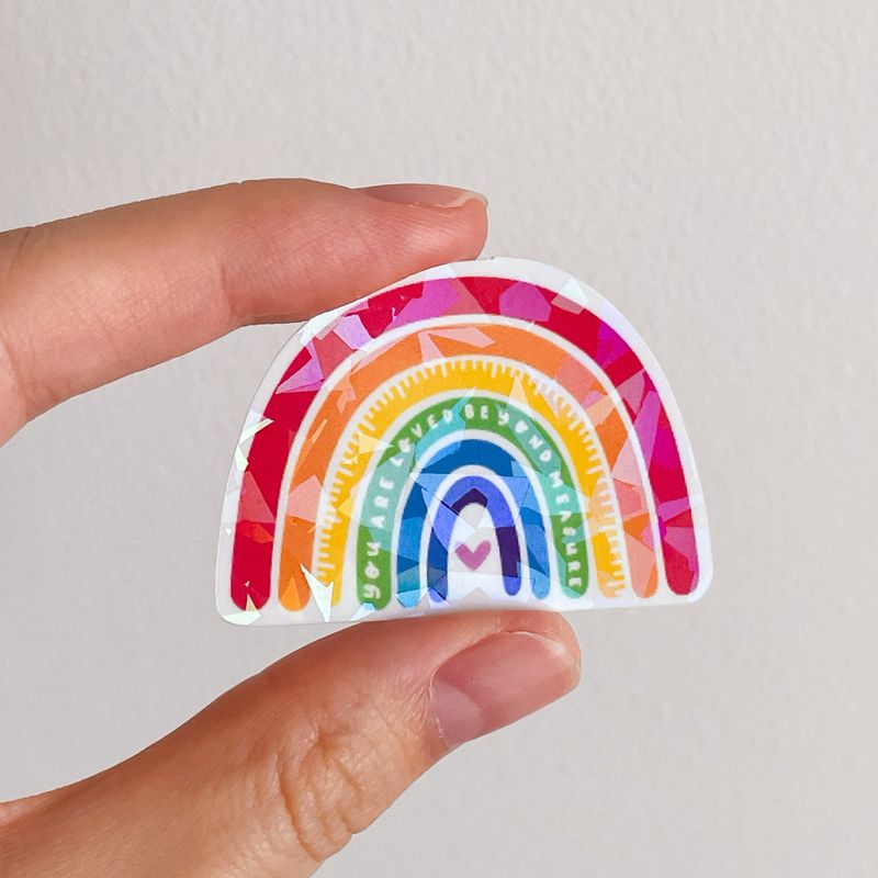 Loved Beyond Measure (Rainbow) Holographic Sticker