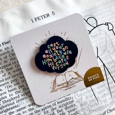 1 Peter 5:7 (Cast all your anxiety) Enamel Pin