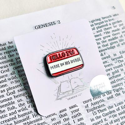 Genesis 1:27 (Made in His Image) Red Enamel Pin