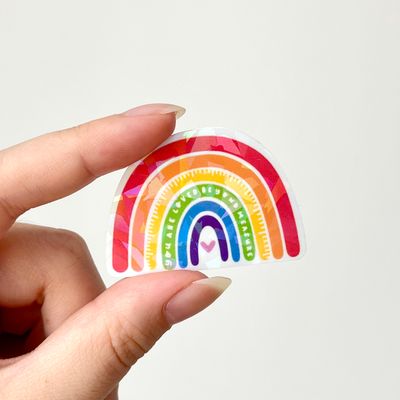 Loved Beyond Measure (Rainbow) Holographic Sticker