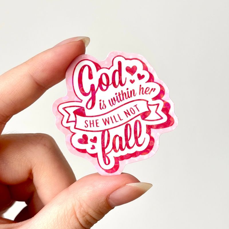 Psalm 46:5 (God is within her) Holographic Sticker