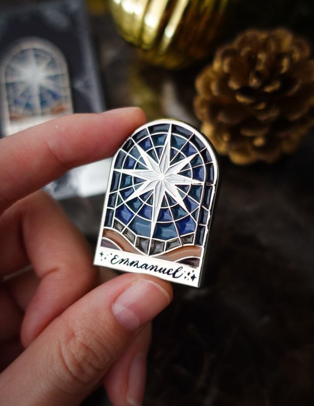 Matthew 1:23 (Emmanuel) Stained Glass Enamel Pin