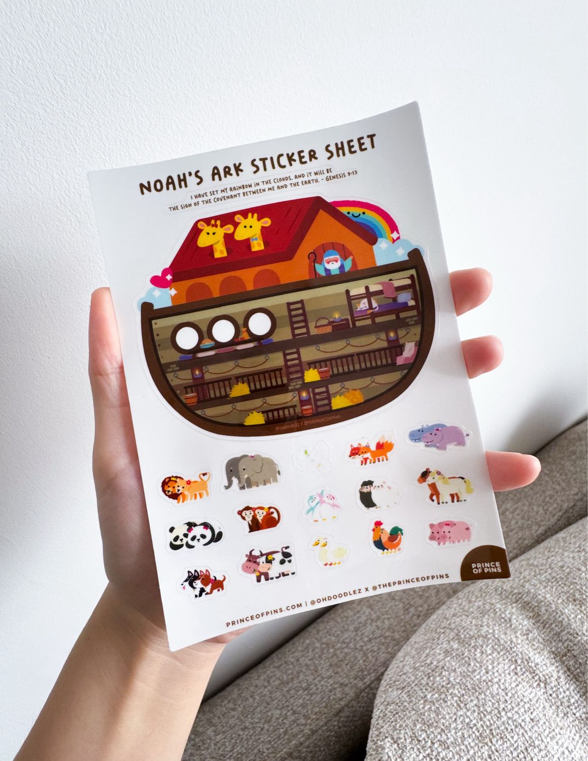 Noah&#39;s Ark A6 Sticker Sheet