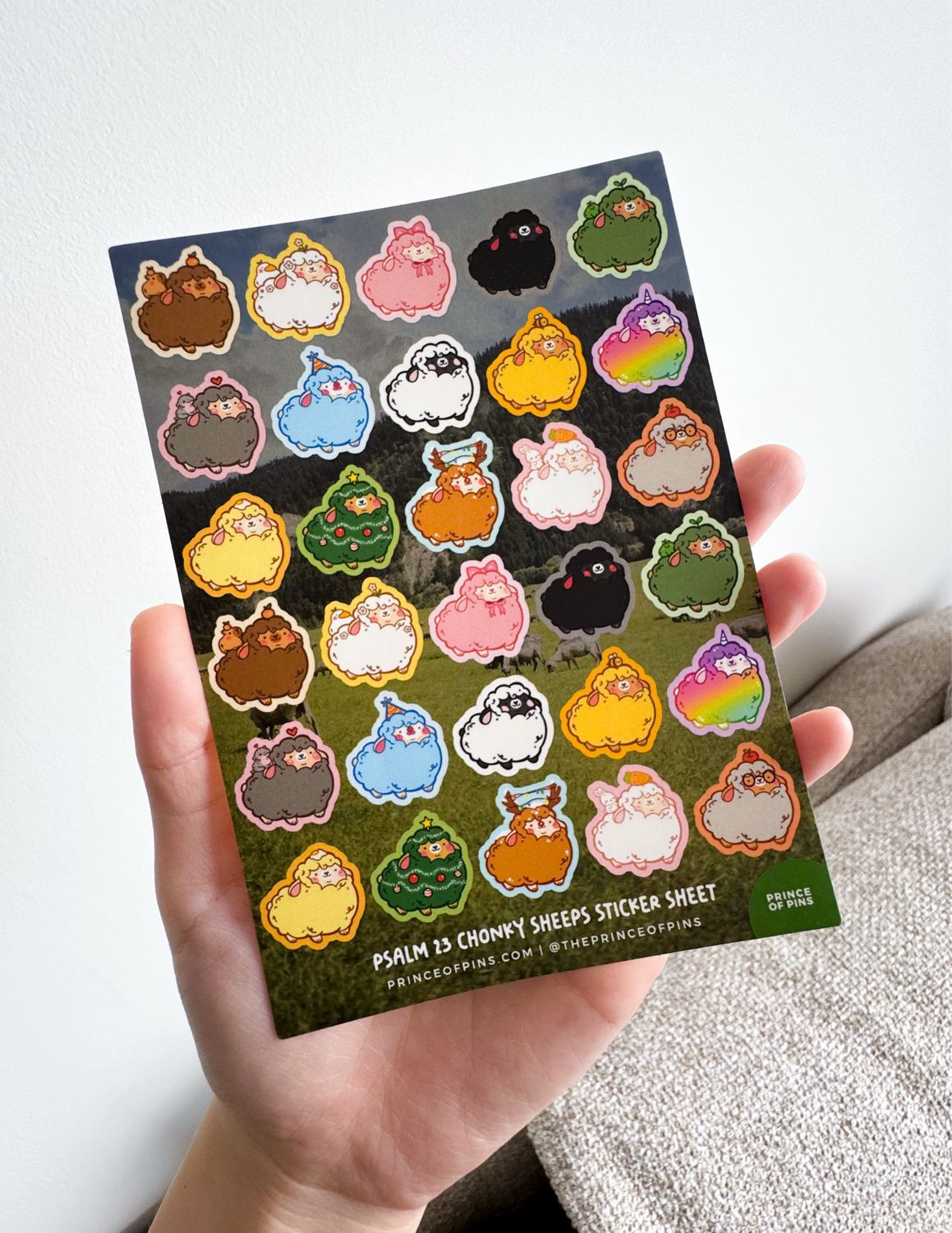 Psalm 23 Chonky Sheep A6 Sticker Sheet