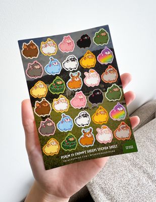Psalm 23 Chonky Sheep A6 Sticker Sheet