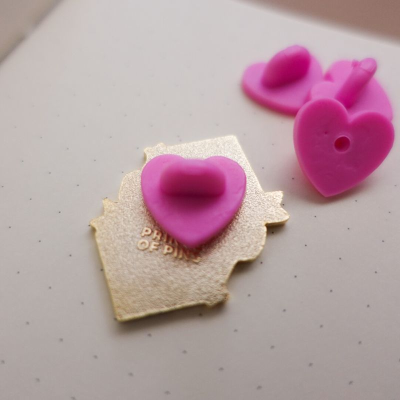 Pink Heart Rubber Back