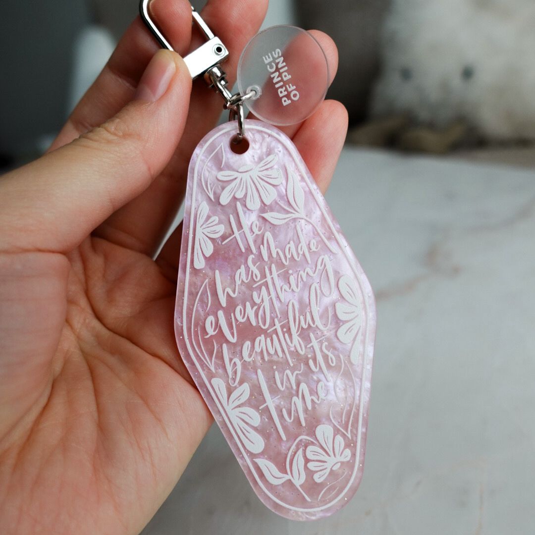 Ecclesiastes 3:11 (Rose Quartz) Declaration Keychain