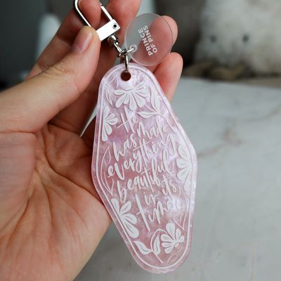 Ecclesiastes 3:11 (Rose Quartz) Declaration Keychain