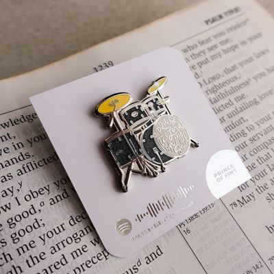 Praise (Drums) Black Enamel Pin