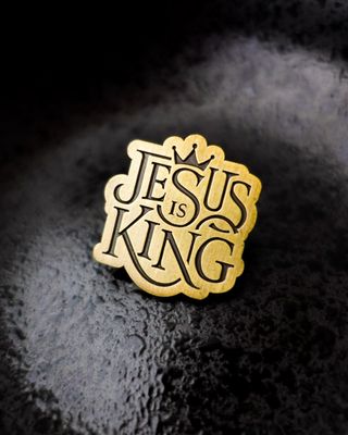 Revelation 19:16 (Jesus Is King) Antique Gold Enamel Pin