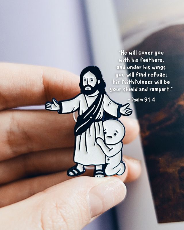 Psalm 91:4 (Jesus Is My Protector) Enamel Pin