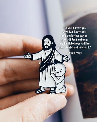 Psalm 91:4 (Jesus Is My Protector) Enamel Pin
