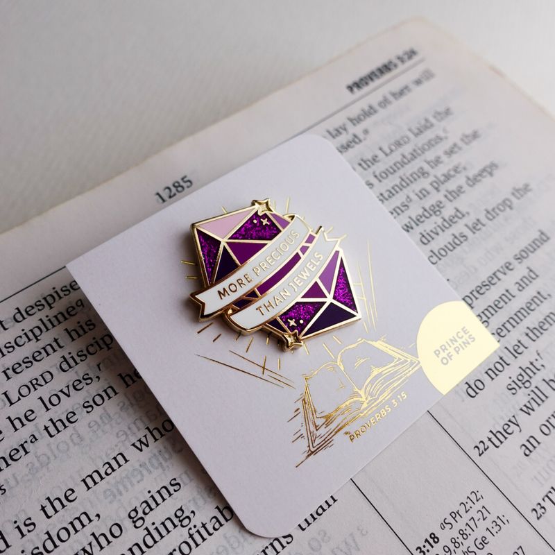 Proverbs 3:15 (Amethyst) Enamel Pin
