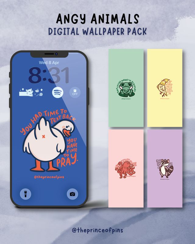 Angy Animals Digital Phone Wallpaper Pack