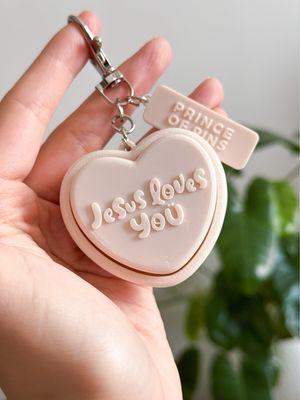 Jesus Loves You Fidget Clicker Keychain (Vanilla Cream)