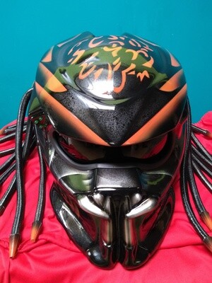 FREE SHIPPING ORANGE FIRE PREDATOR OPEN FACE HELMET FOR BIKER DOT ECE WITH 3 LASER
