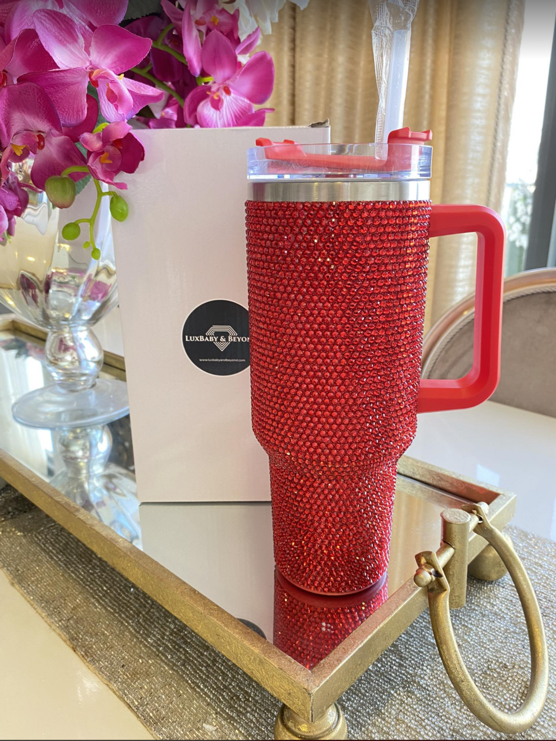 Luxury 𝟰𝟬𝗼𝘇 𝗧𝘂𝗺𝗯𝗹𝗲𝗿 - double walled Stainless Steel ( RED)
