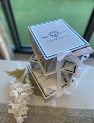 𝗟𝘂𝘅𝘂𝗿𝘆 𝗡𝗲𝘄𝗯𝗼𝗿𝗻 Home Welcoming 3-Piece set ( Light Blue, Silver Crown)