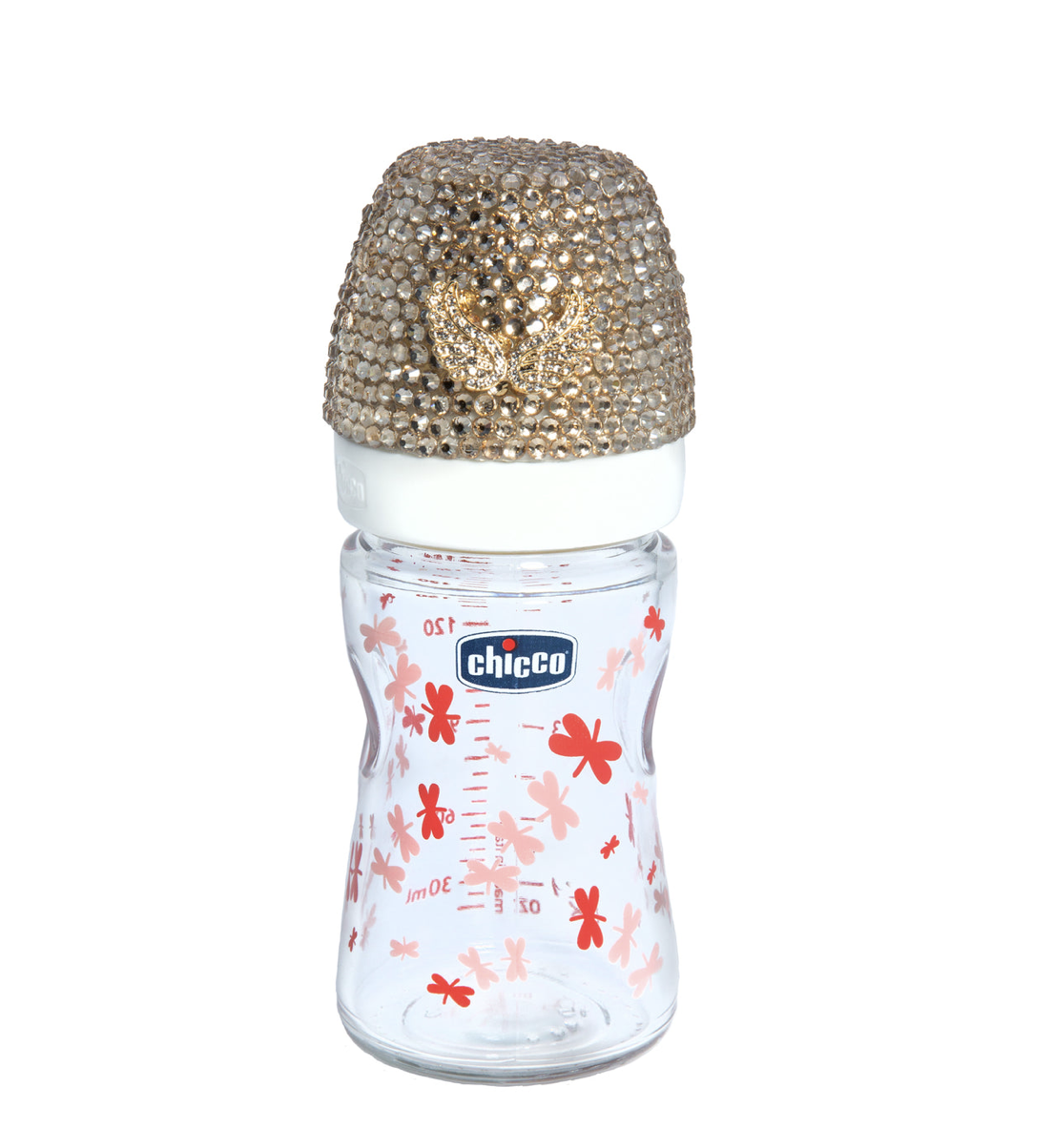 Handmade Rhinestone Baby Bottle ( Golden Bling)