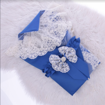 Stunning Royal blue  Satin Swaddle