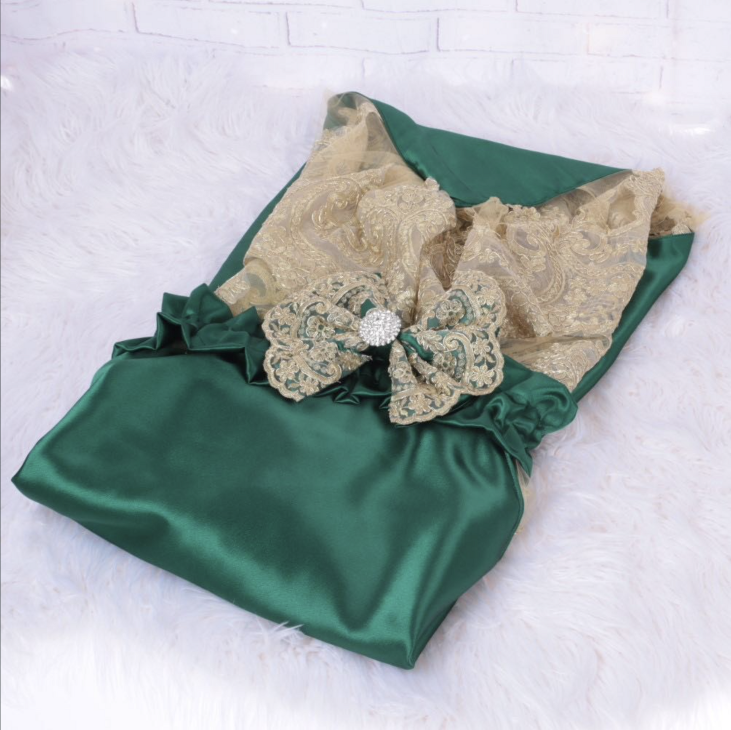 Stunning emerald Satin Swaddle