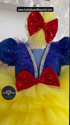Luxurious Yellow, Royal blue frill dress