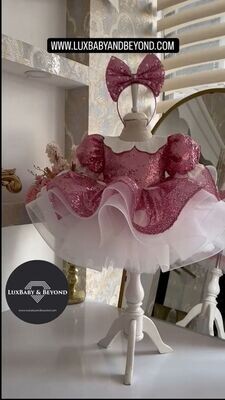 Luxurious Disney Pink dress with headband.