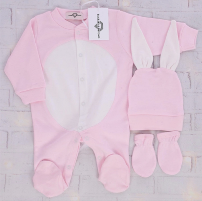 𝗡𝗲𝘄𝗯𝗼𝗿𝗻 Home Welcoming 3-Piece Bunny set ( Pink)