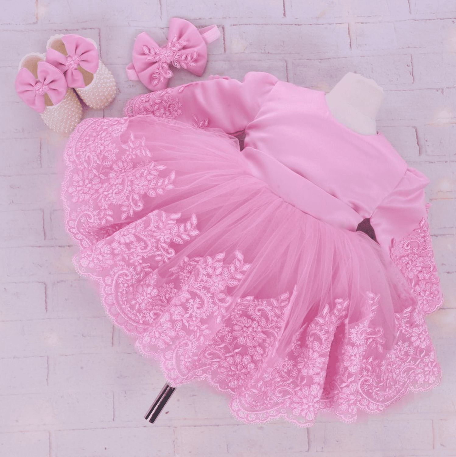 BARBARA Dress - NEWBORN ( Pink )