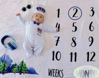 Exclusive 3Piece Hospital Exit Outfit  (Blue/ Royal Blue/ Golden Crown)