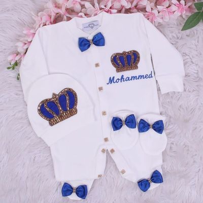 𝗟𝘂𝘅𝘂𝗿𝘆 𝗡𝗲𝘄𝗯𝗼𝗿𝗻 Home Welcoming 3-Piece set ( Royal Blue, Golden Crown)