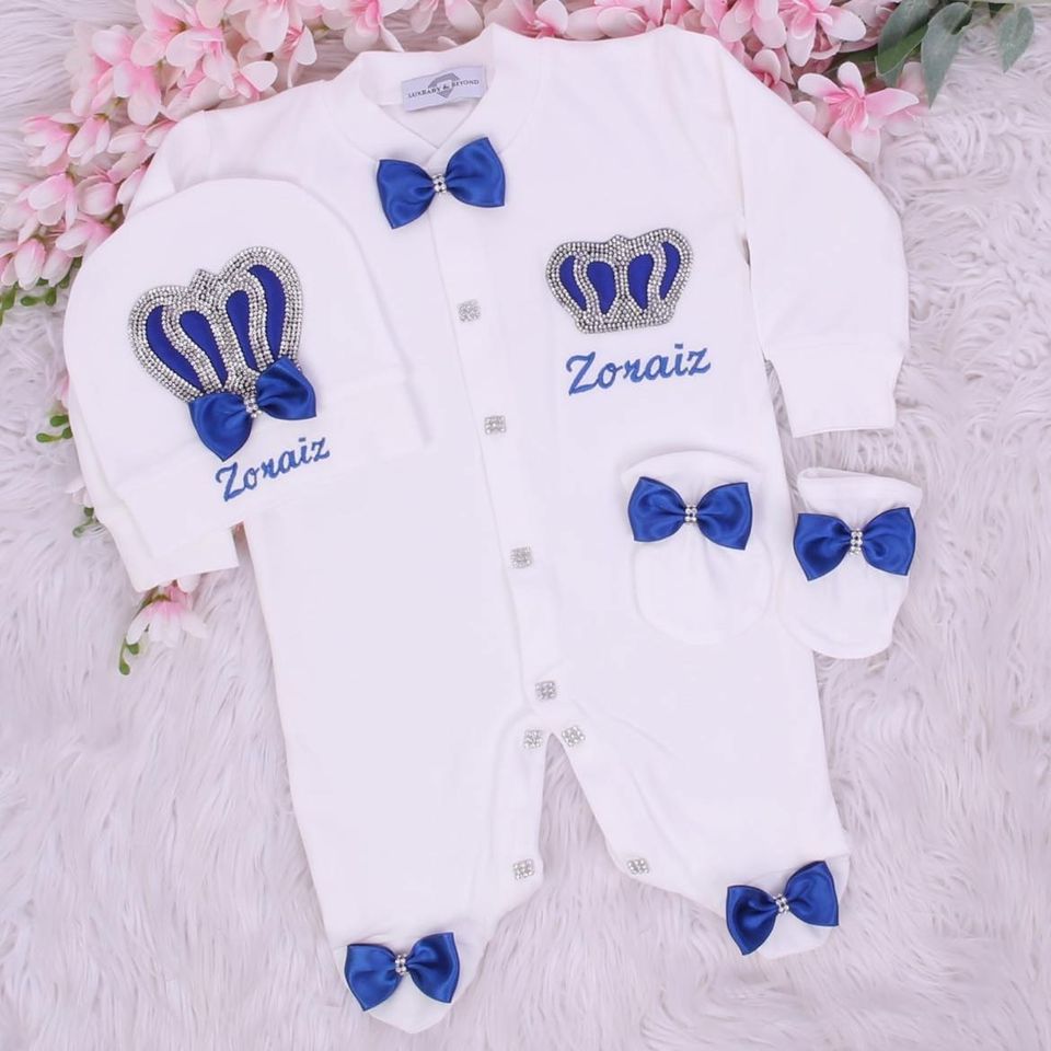 Exclusive 3Piece Baby boy Crown Outfit