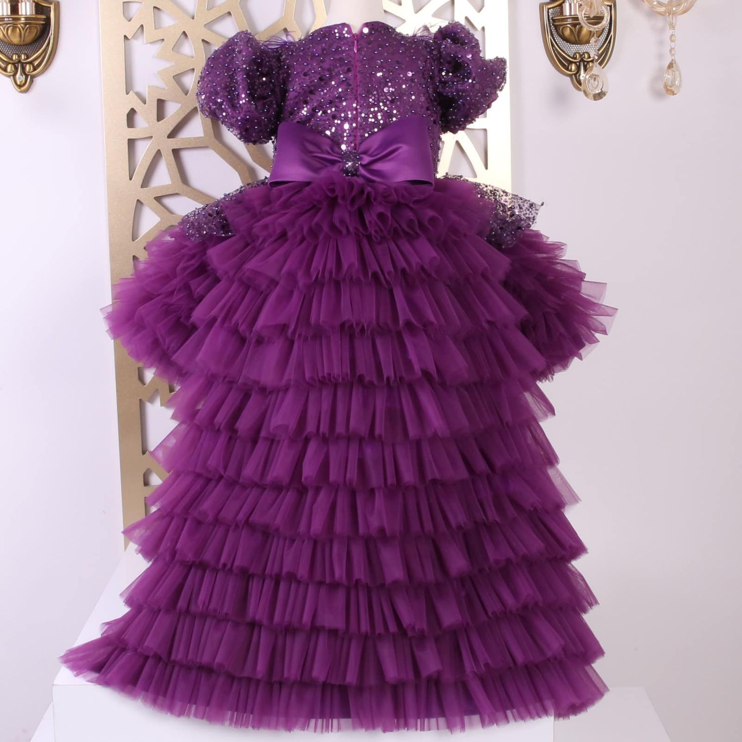 Christina DRESS (with trail and hair accessory)