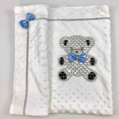 Handmade 𝗟𝘂𝘅𝘂𝗿𝘆 𝗡𝗲𝘄𝗯𝗼𝗿𝗻 Home Welcoming 6-Piece set ( light blue bow &amp; Silver bear)