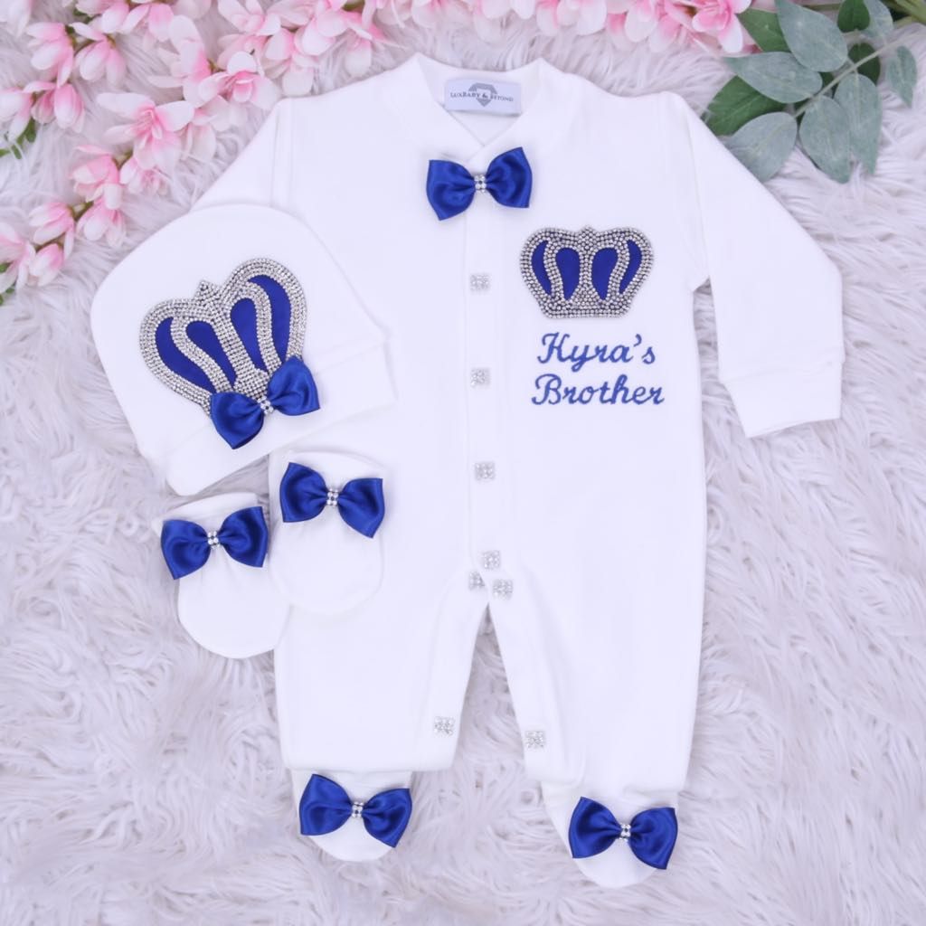 Exclusive 3Piece Baby boy Crown Outfit
