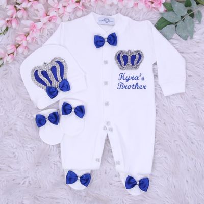 Exclusive 3Piece Baby boy Crown Outfit