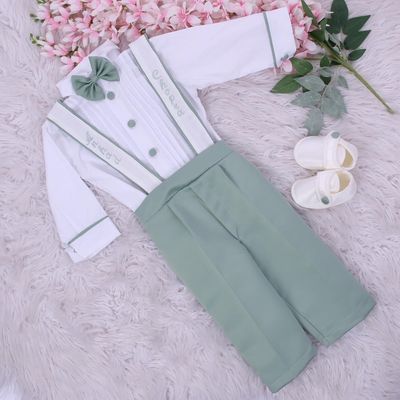 Little Luxe Formal Set ( White and Sage Green)
