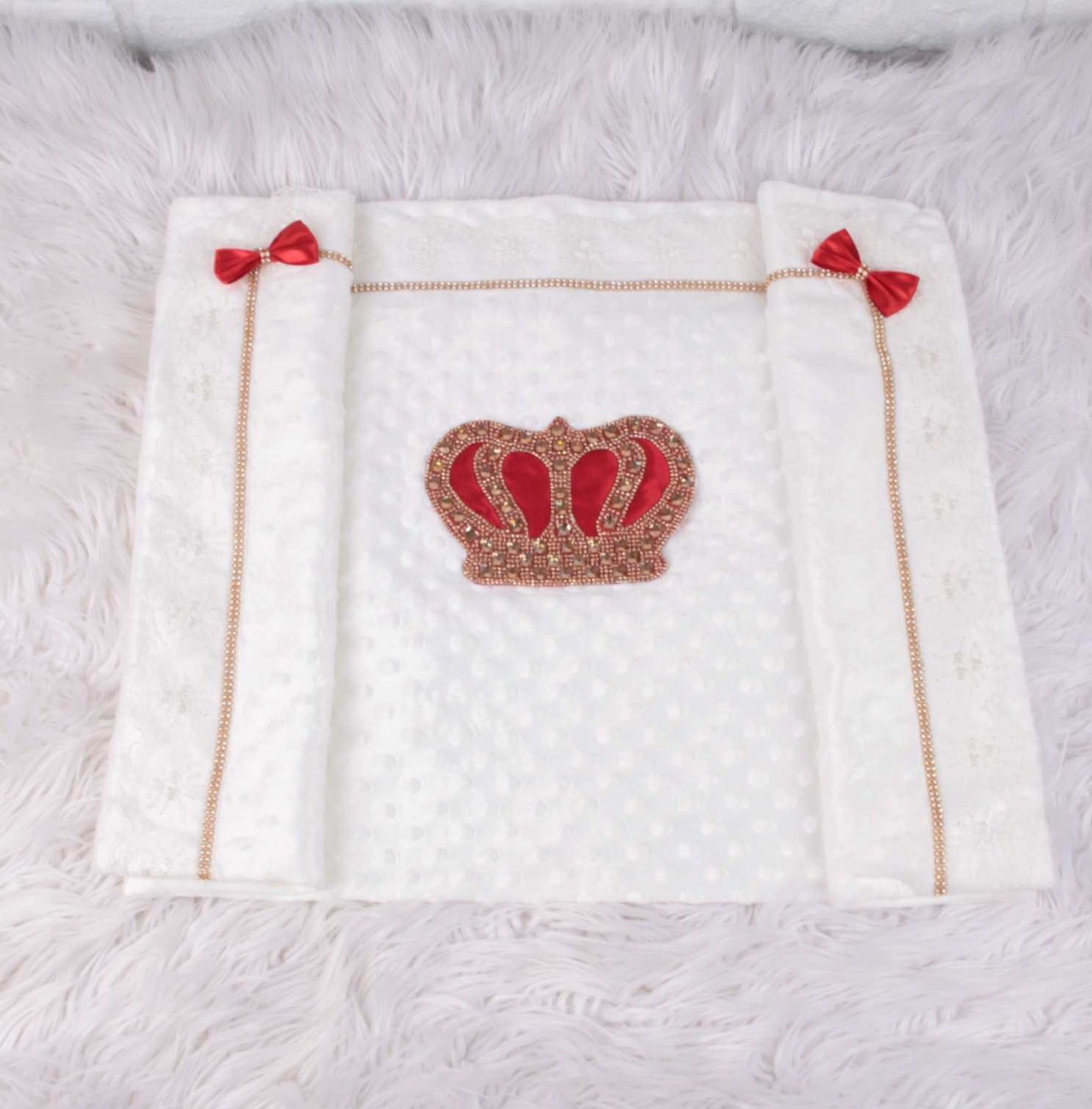 Luxury 6-Piece Baby boy Hospital Exit Outfit ( Red bow + Golden Crown)