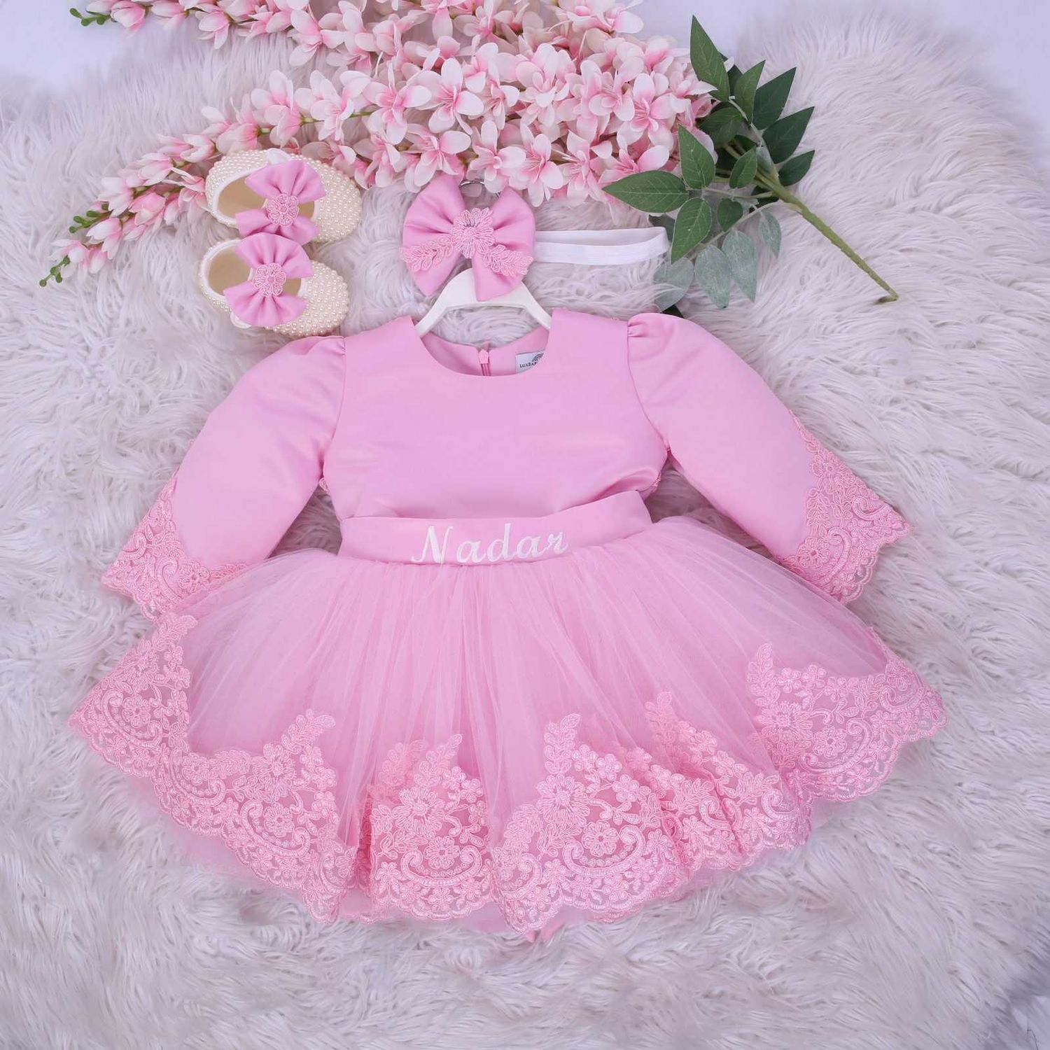 BARBARA Dress - NEWBORN ( Pink )