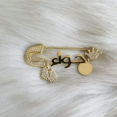 Silver Plated Personalized Baby Pin