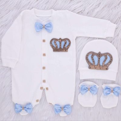 𝗟𝘂𝘅𝘂𝗿𝘆 𝗡𝗲𝘄𝗯𝗼𝗿𝗻 Home Welcoming 3-Piece set ( Light Blue, Golden Crown)