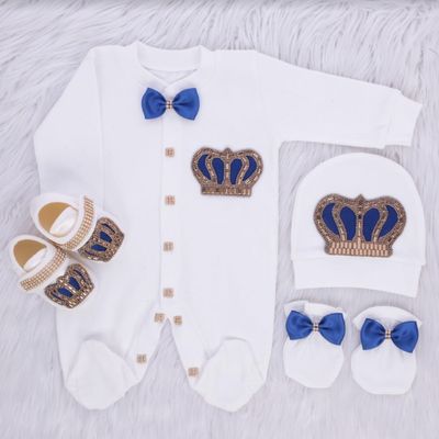 𝗟𝘂𝘅𝘂𝗿𝘆 𝗡𝗲𝘄𝗯𝗼𝗿𝗻 Home Welcoming 4-Piece set ( pink bow, golden crown)
